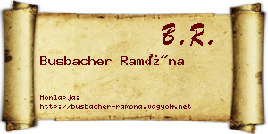 Busbacher Ramóna névjegykártya